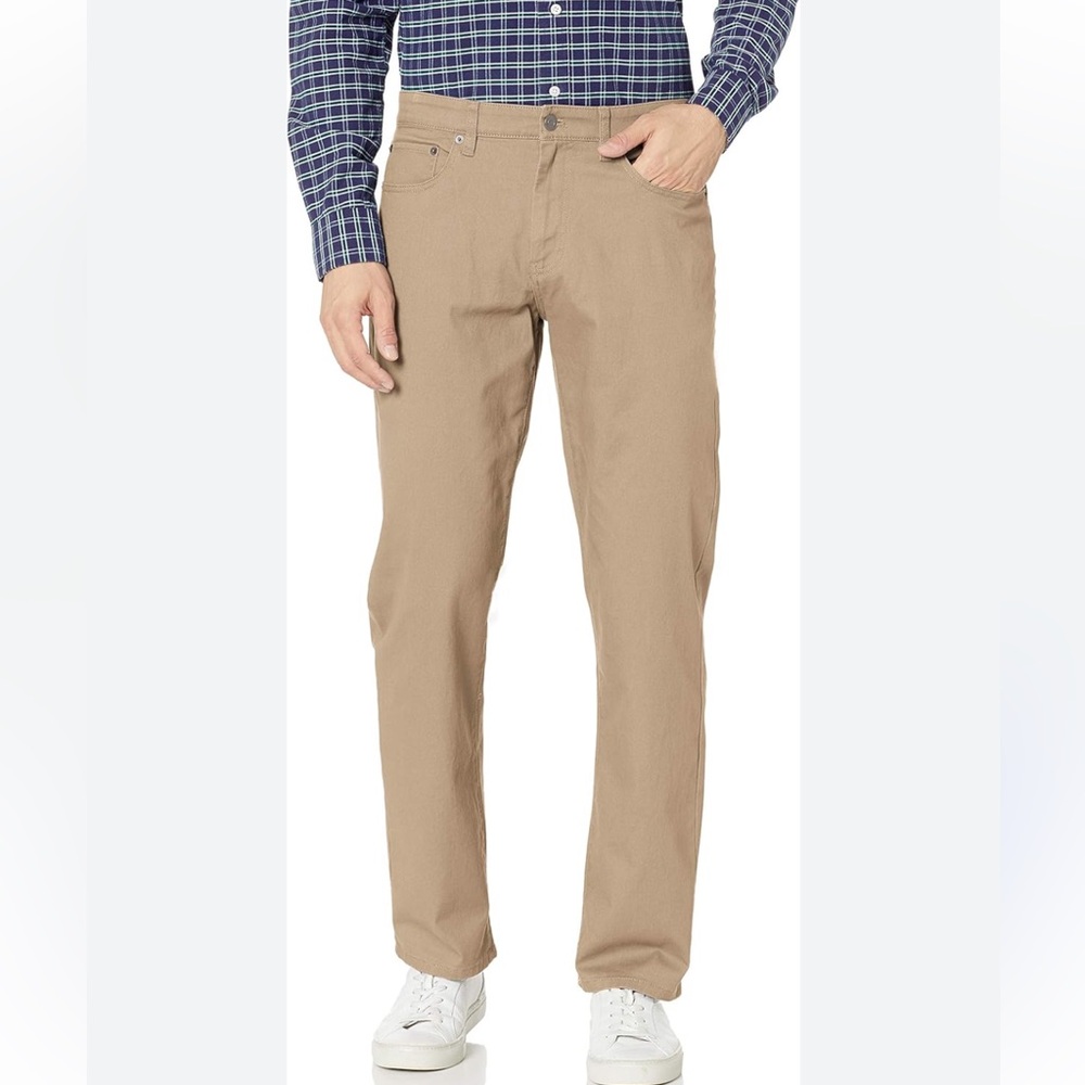 NWT Amazon Essentials Men's Pants, Relaxed-Fit, 5 Pockets, Stretch Twill